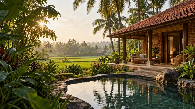 Pool garden in the proposed resort concept